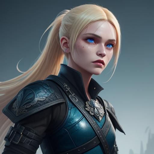 Crying Girl with Eagle Tattoo: Fantasy Concept Art