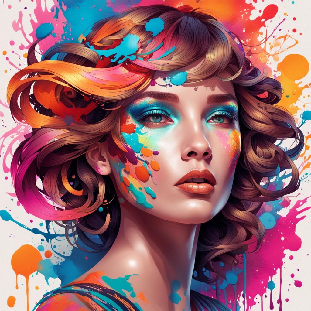 Fantasy Makeup Portrait in Art Nouveau Style