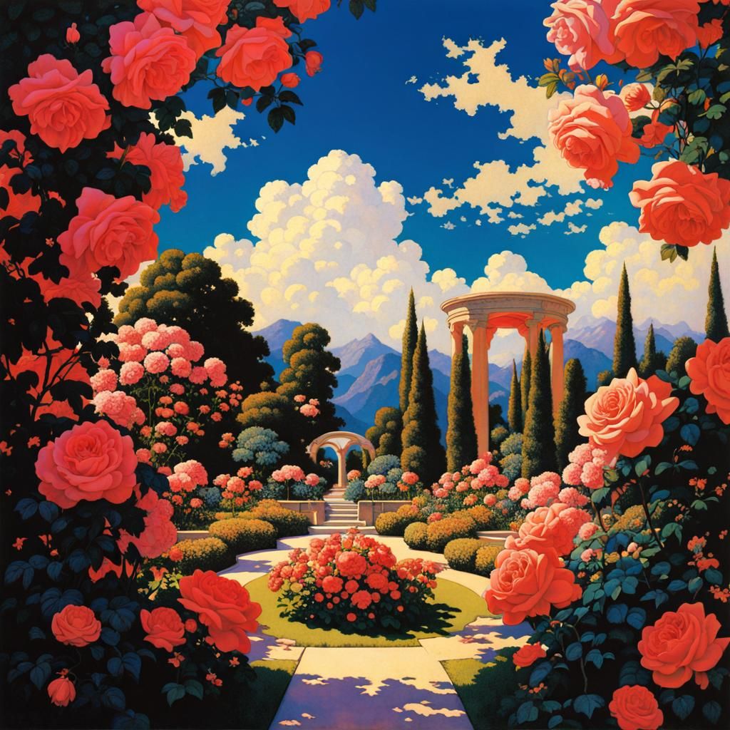 Anime Rose Garden Inspired by Parrish