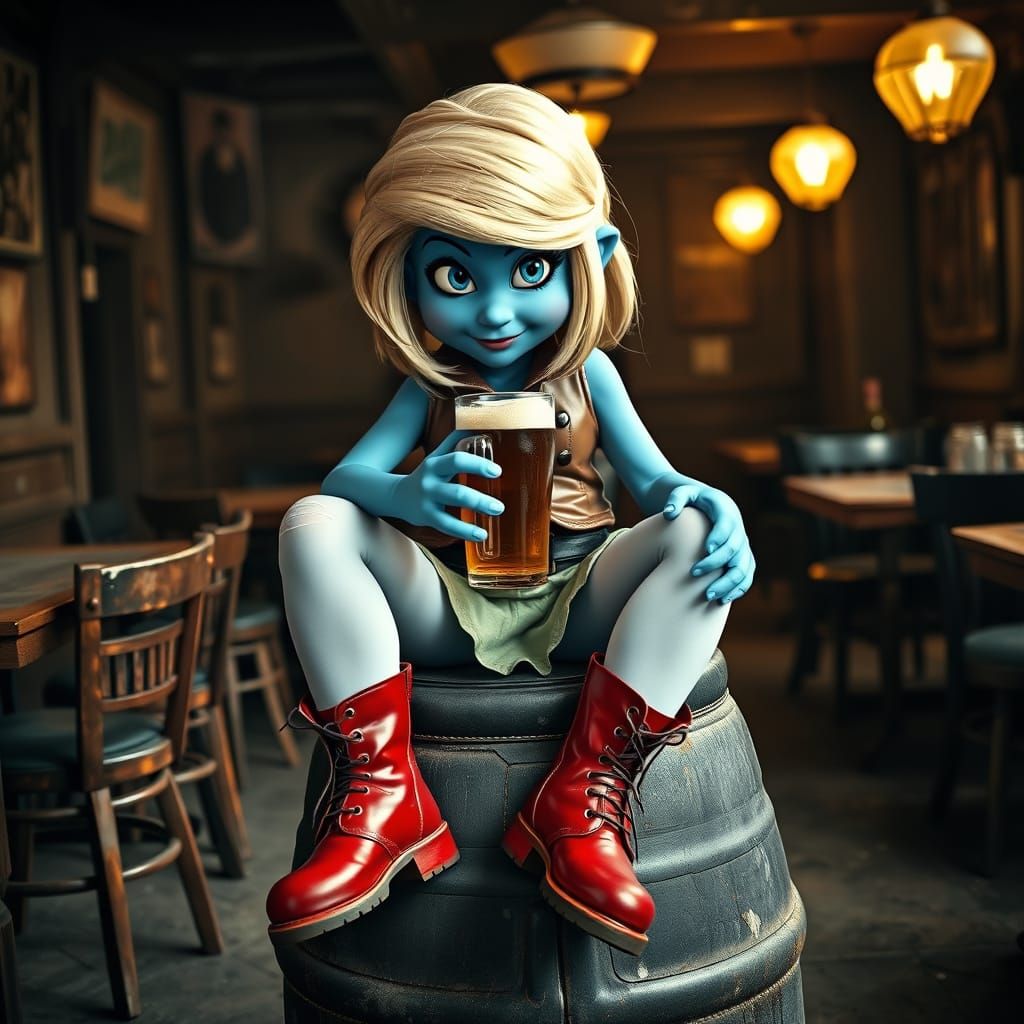 Smurfette in Pub, Cinematic Style