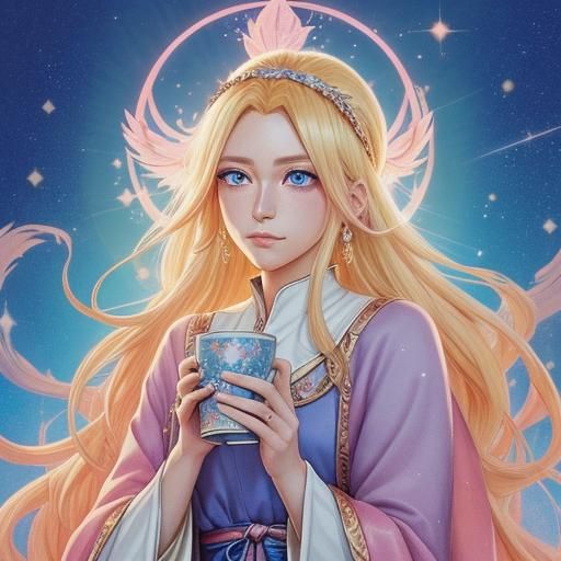 Manga Tarot Reader with Phoenix Headband