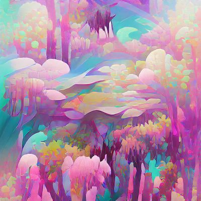Psychedelic Iridescent Forest Concept Art