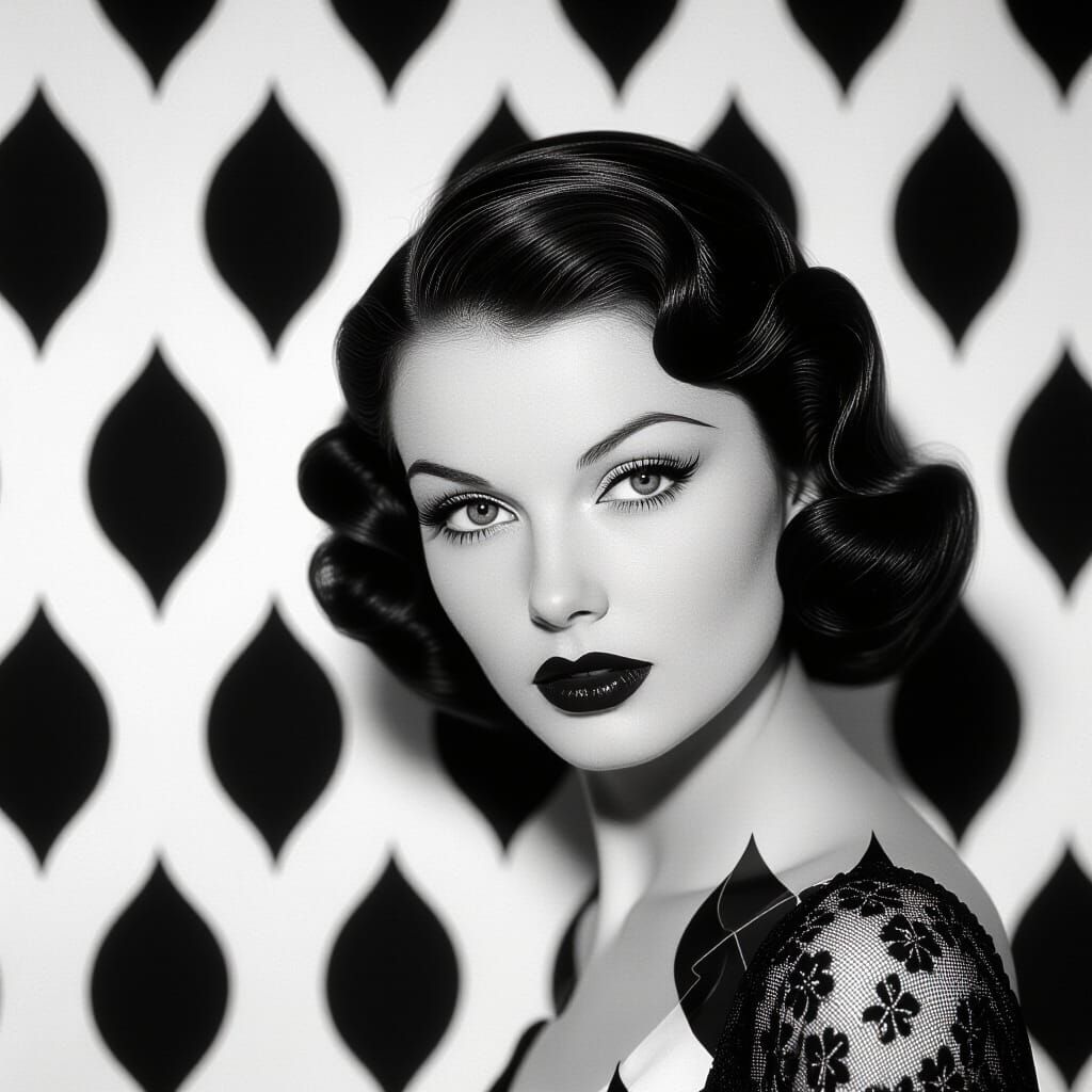 1930s Vampire Sock Design in Black and White