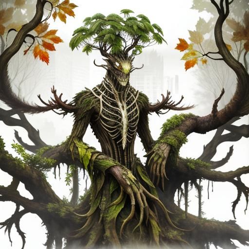 Surreal Creature in Dystopian Cityscape: Double Exposure Pho...