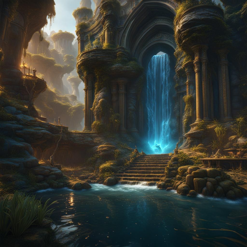 Fantastical Living Water Concept Art in Deep Color