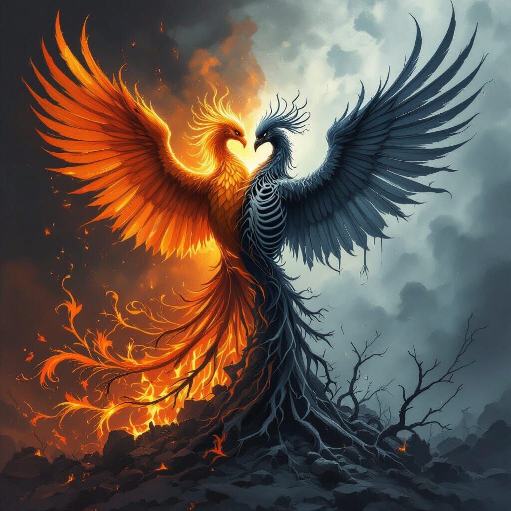 Phoenix: Life and Decay in Painterly Style