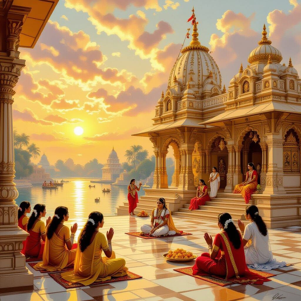 ISKCON Temples Glowing in Golden Light