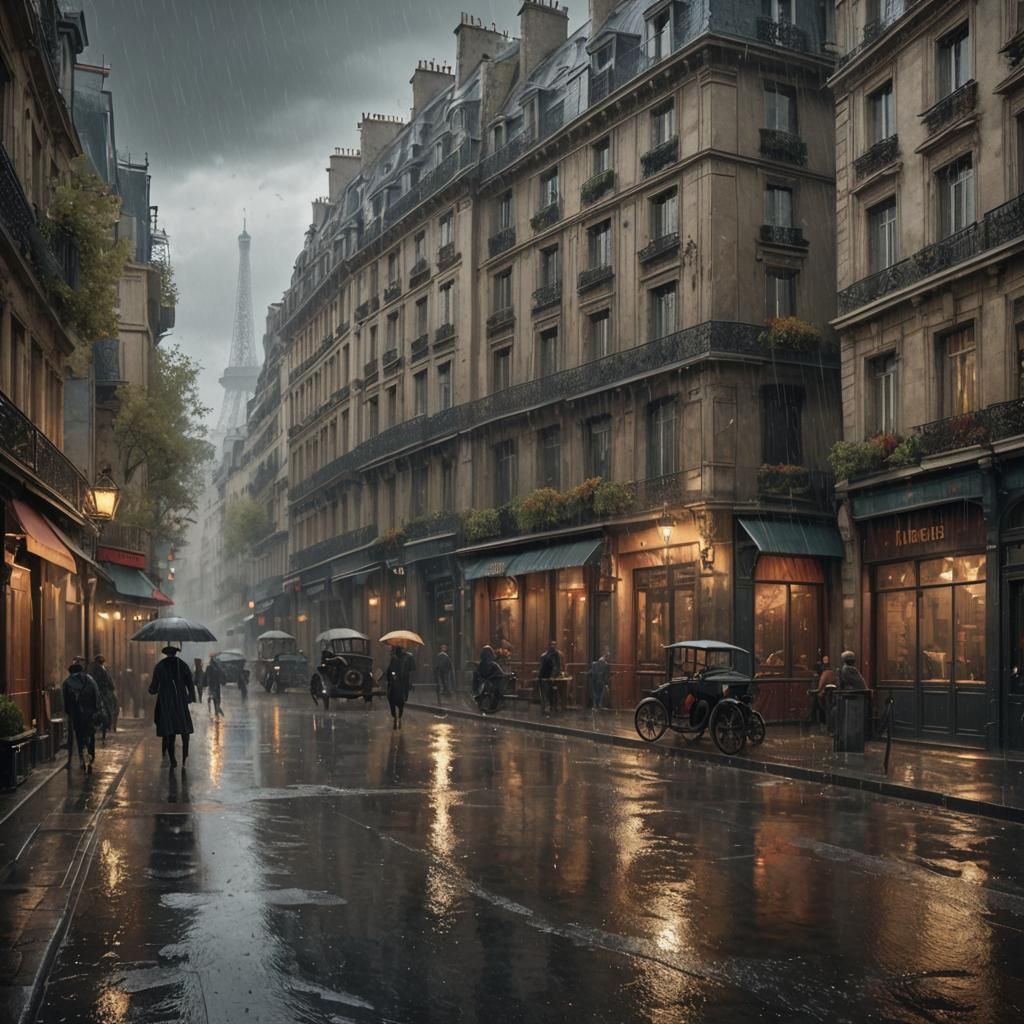 Rainy Day in Paris: Piranesi-Style Matte Painting