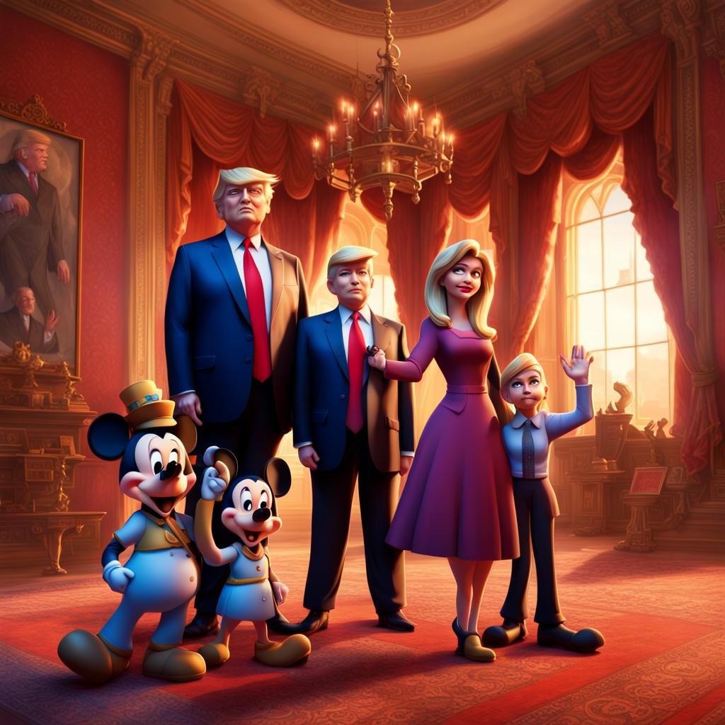 Controversial Trump Family Disney Castle Image