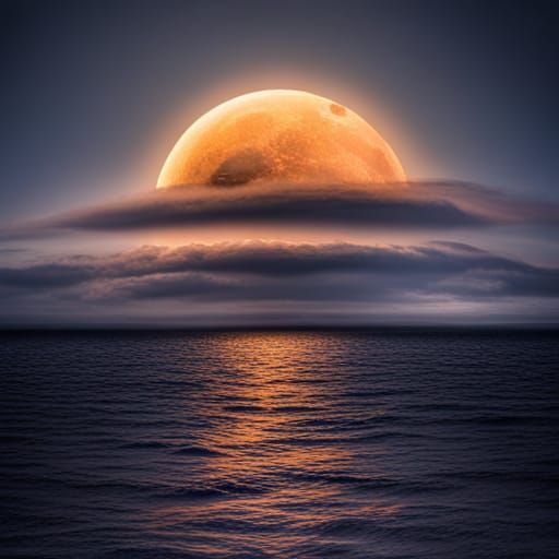 Hyperrealistic Dawn of Sun and Moon Collapse