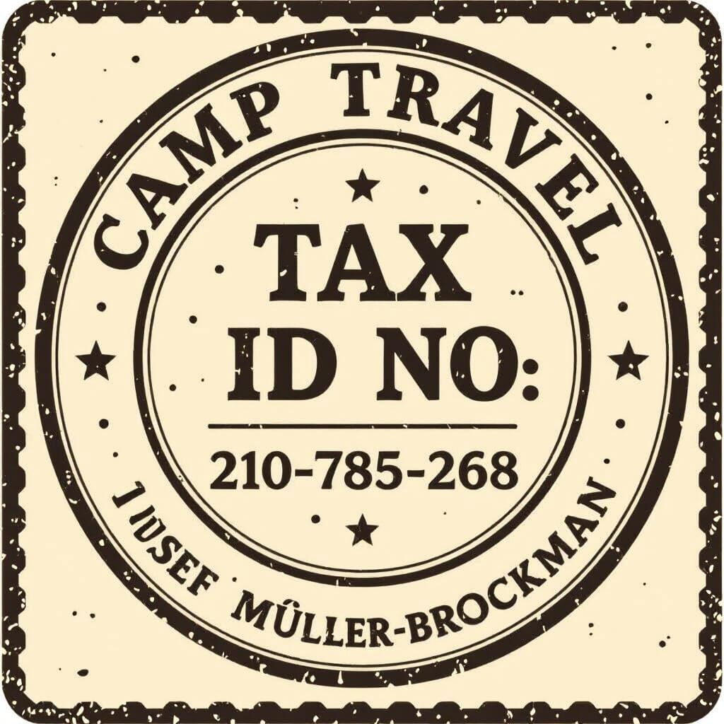 Vintage Circular Stamp Design for Camp Travel