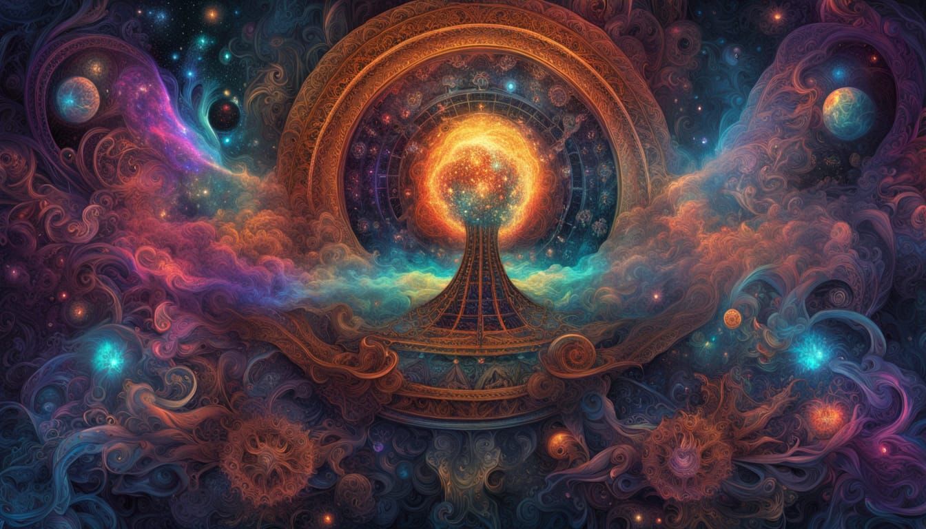 Dreamlike Fusion: Organic Meets Mechanical in Cosmic Art