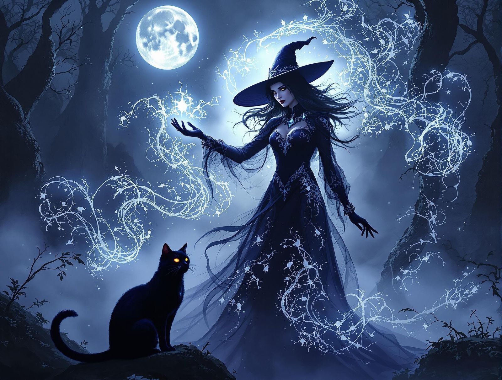 Witchcraft: Shadow Manipulation in a Misty Forest