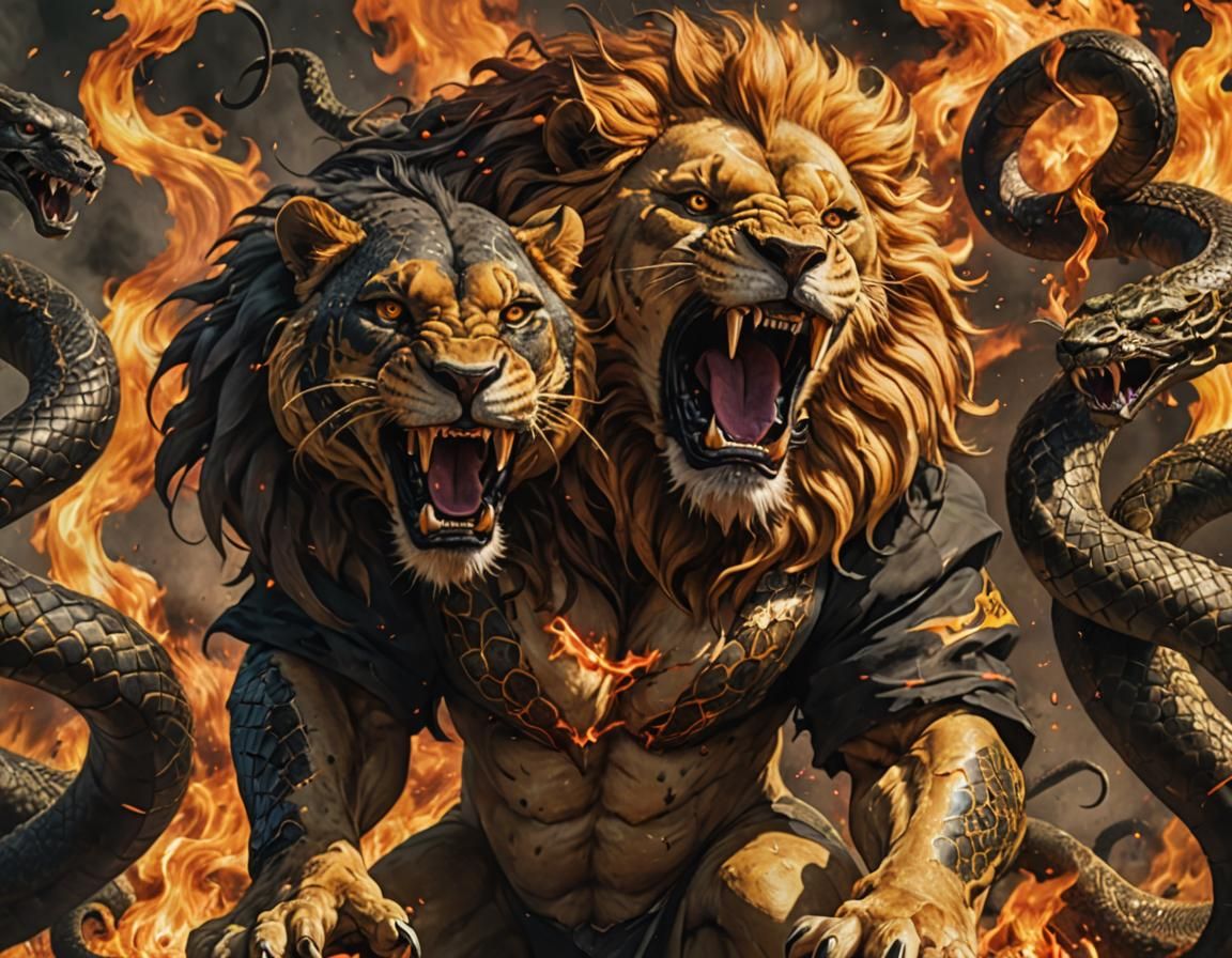 Lion Anaconda Hybrid in Burning Rage