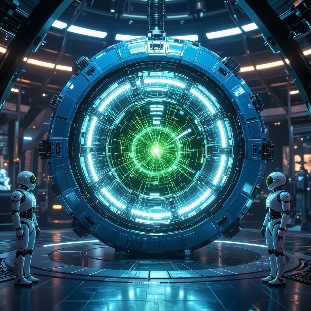 Astrological Glass Hole Opened by Blue Machine, Robot Watche...