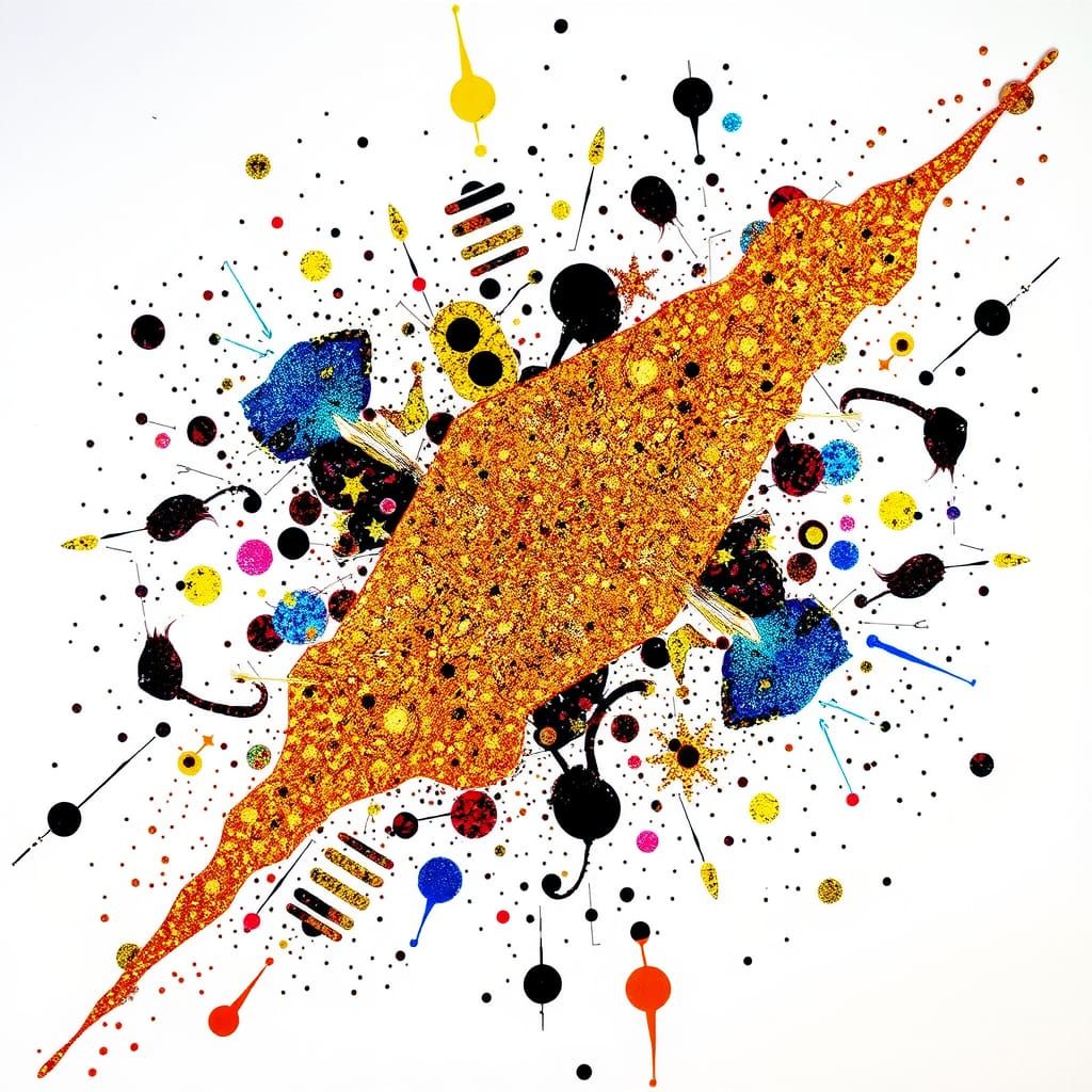 Glittering Ink Splatter Abstract