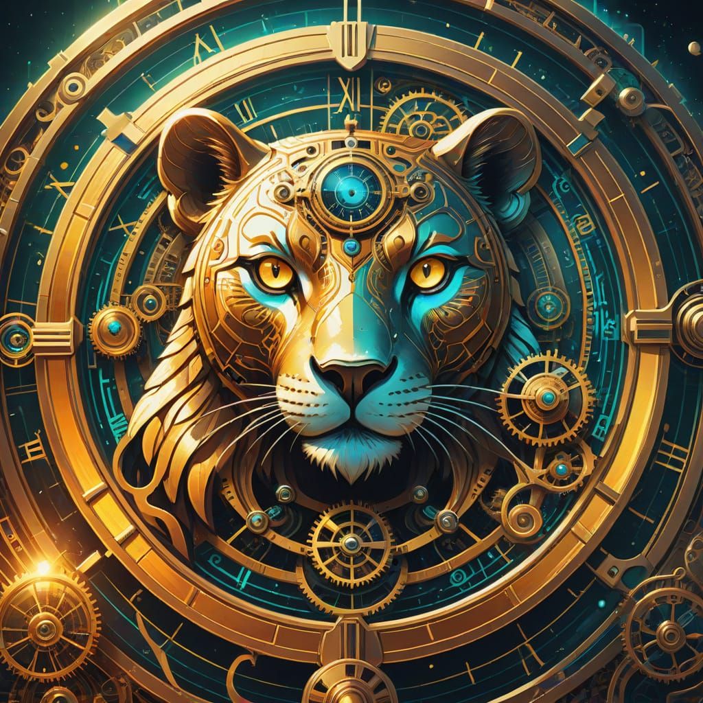 Retro-Futuristic Time Keeper with Animal Essence