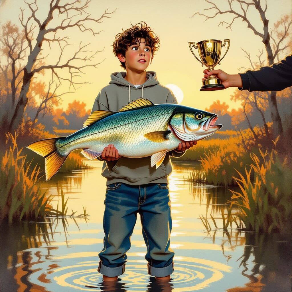 Teenage Boy Wins Fishing Contest with Giant Catch