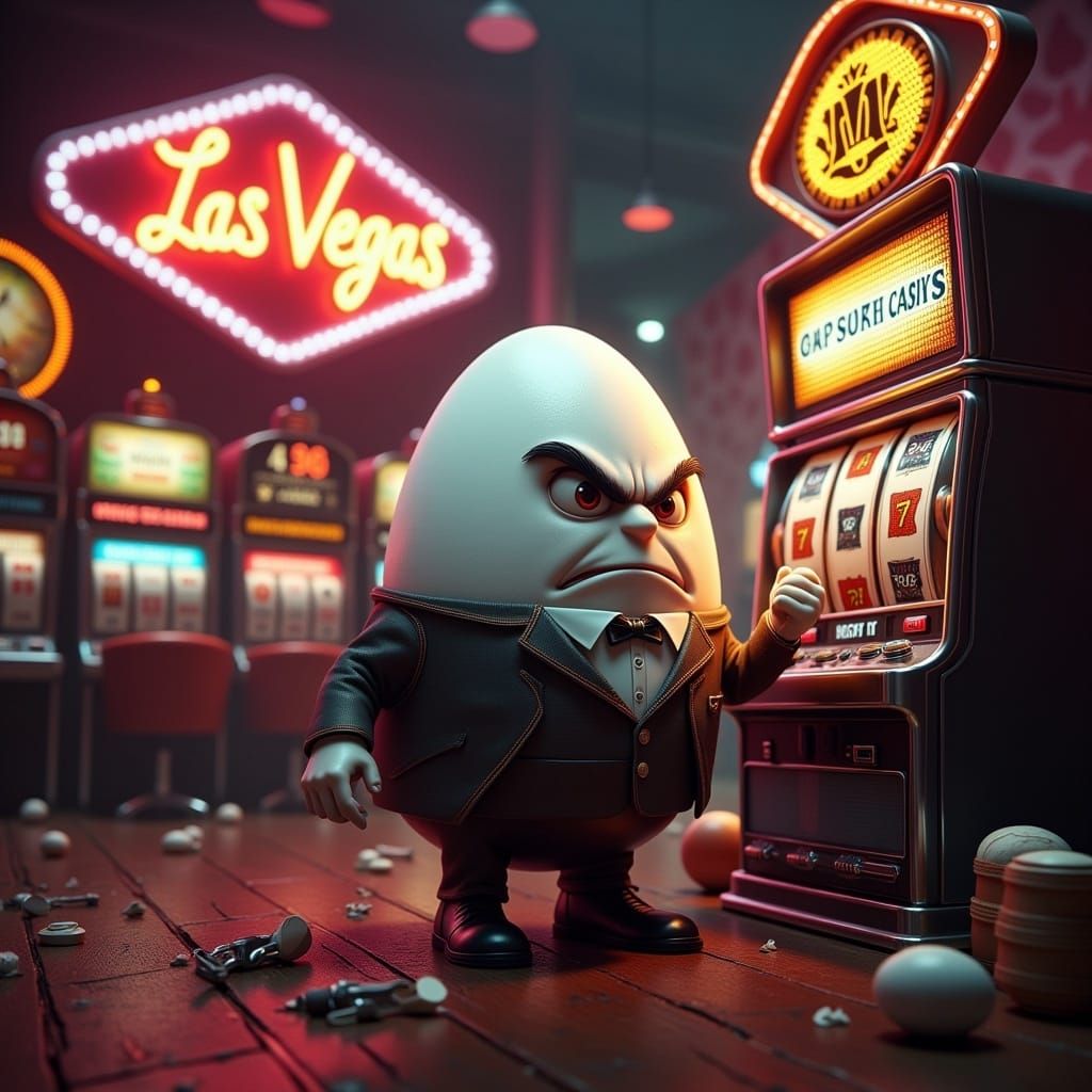 Furious Egg Gambler in Las Vegas Casino