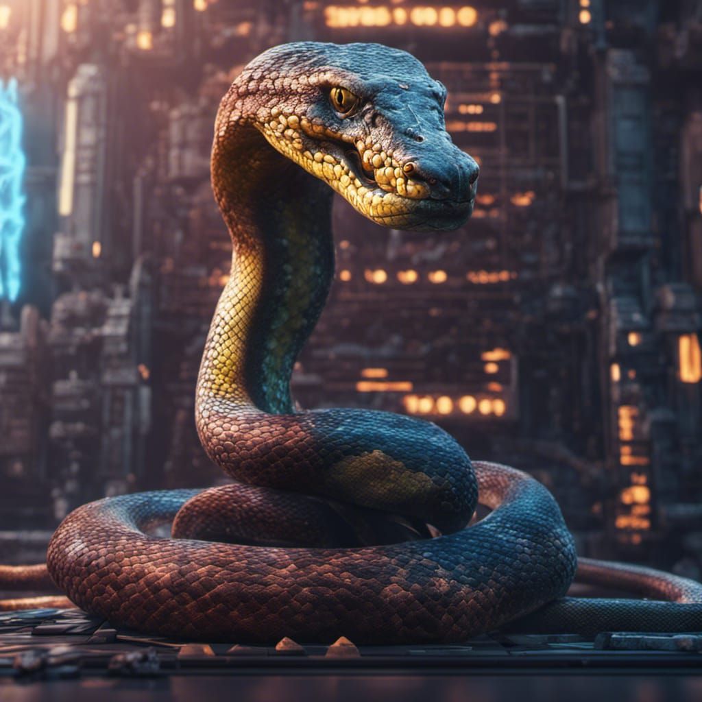 Python Creates Computer Code: Detailed Matte Painting