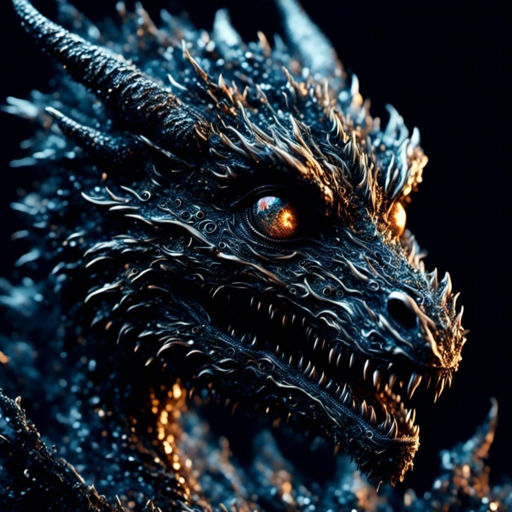 Close-Up of a Patterned Baby Dragon with Lost Spark