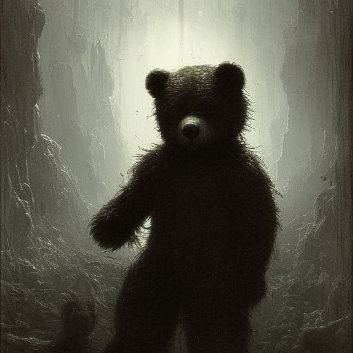 Horror Teddy Bear in Gothic Style