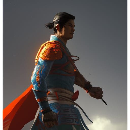 Samurai Superman Concept Art in 8K Resolution