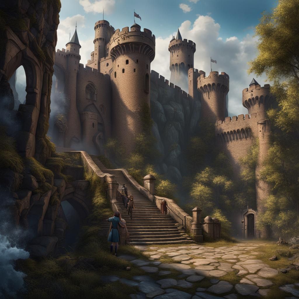 Nancy Drew Defends Fortress: Detailed Matte Painting