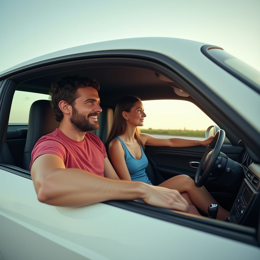 White Porsche Boxer Speeds Down Highway
