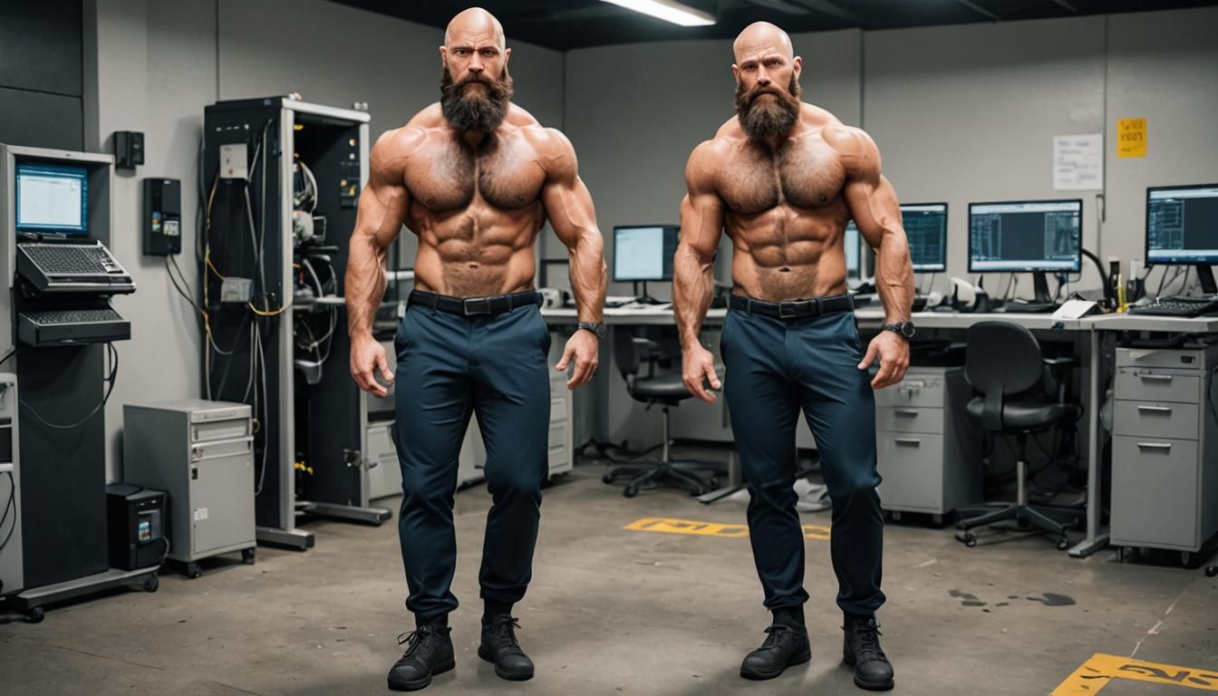 Muscular Coded Master: A High-Resolution Techno Portrait