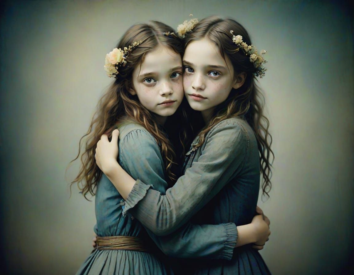 Cute Friends Reunited in Warm Embrace