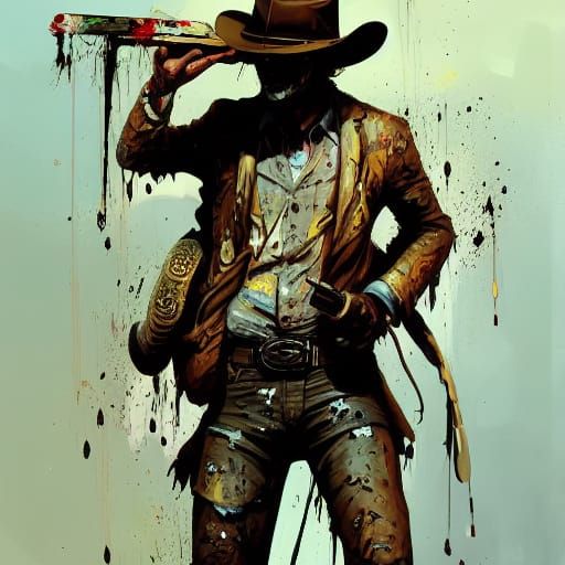 Rattlesnake Gunslinger in Expressive Speedpaint Style