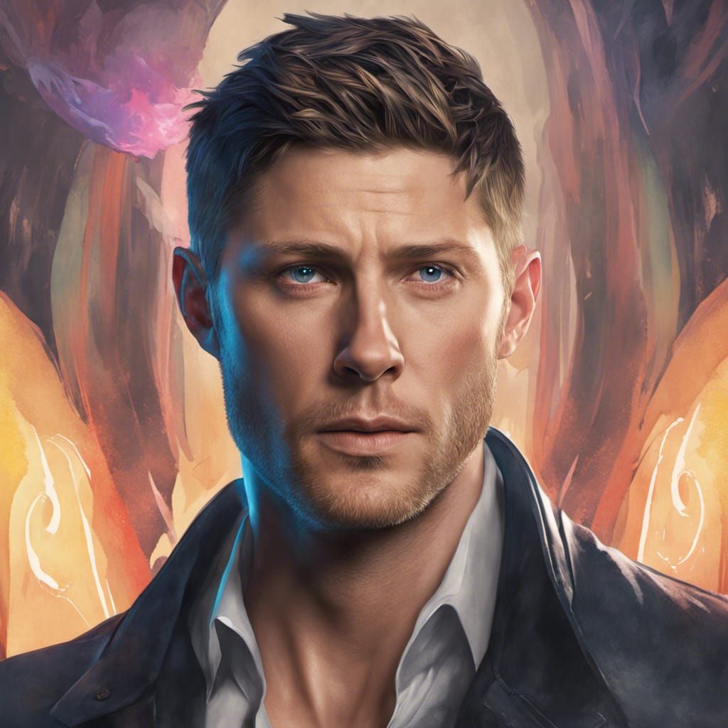 Detailed Portrait of Jensen Ackles in Splash Art Style