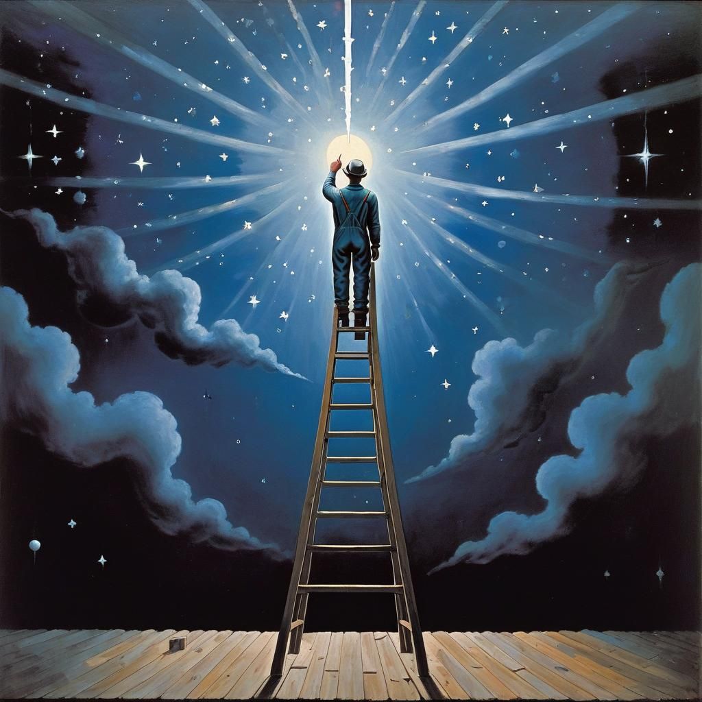 Man Paints Stars: Surreal Digital Art