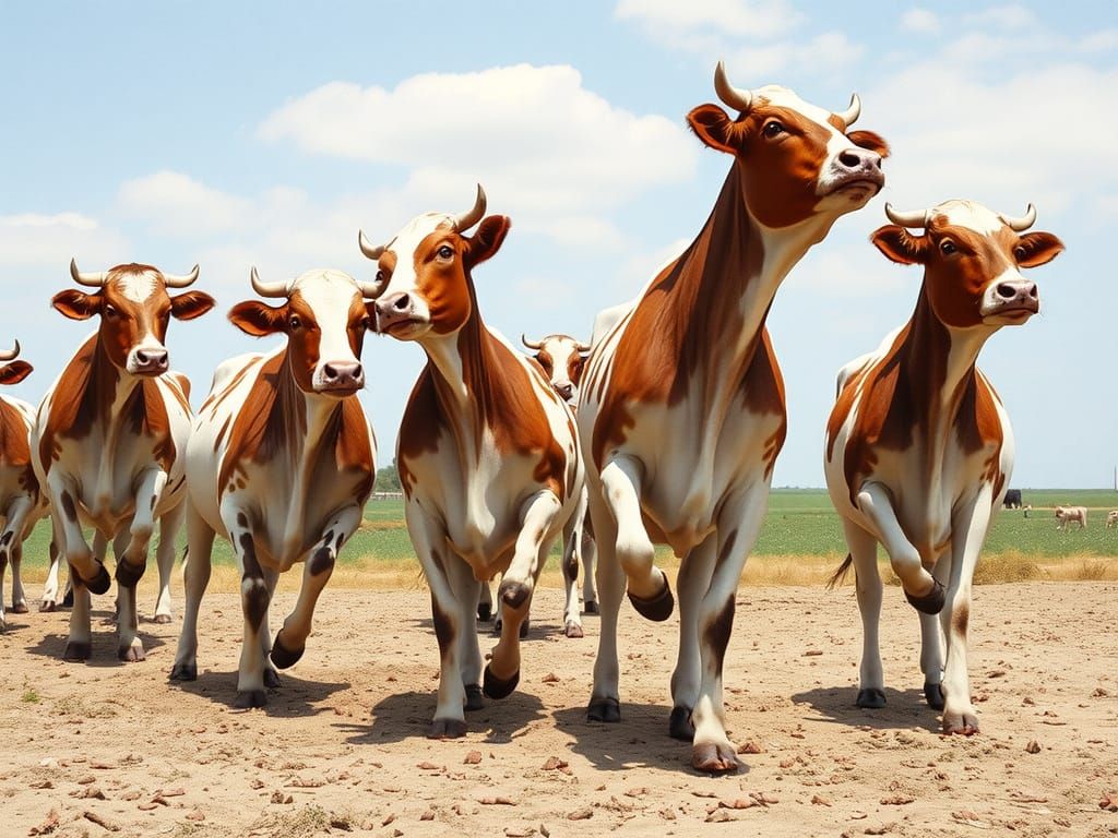Hyperrealistic Dancing Cows in 35mm