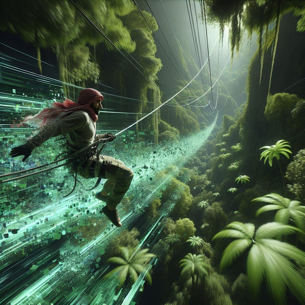 Zipliner Races Through Glitching Voxel Jungle
