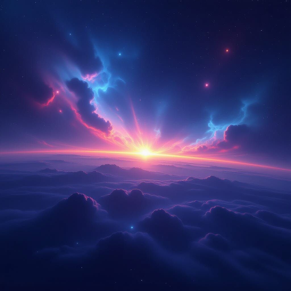 Cosmic Horizon Nebula and Stars in Epic Space Art Style