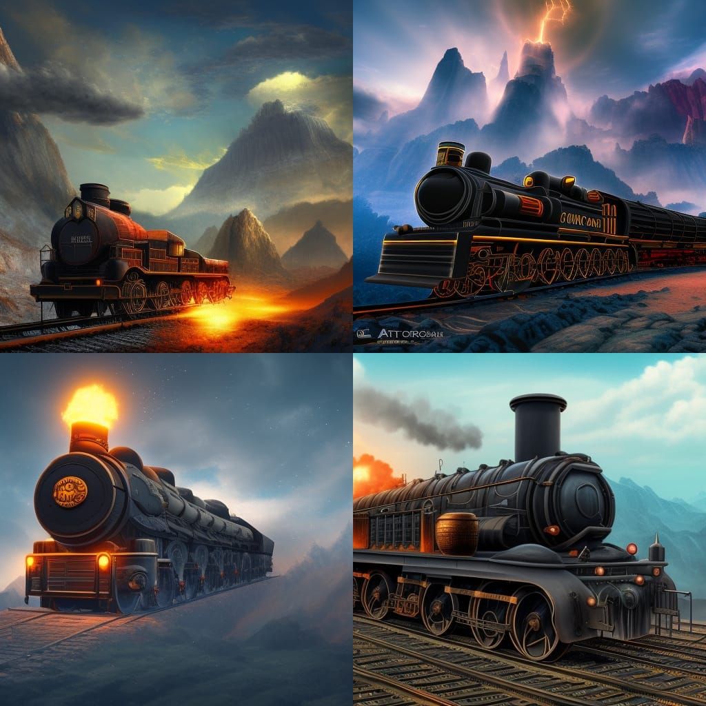 Coal Locomotive Flying in the Sky