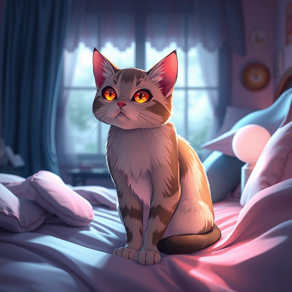 Cyberpunk Bedroom Scene in 3D Anime Art