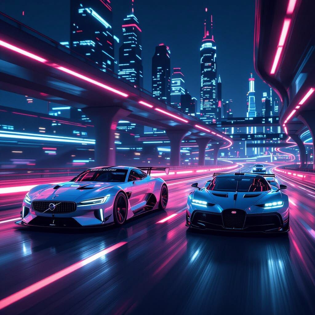 Volvo Wins Race Against Bugatti on Futuristic Road