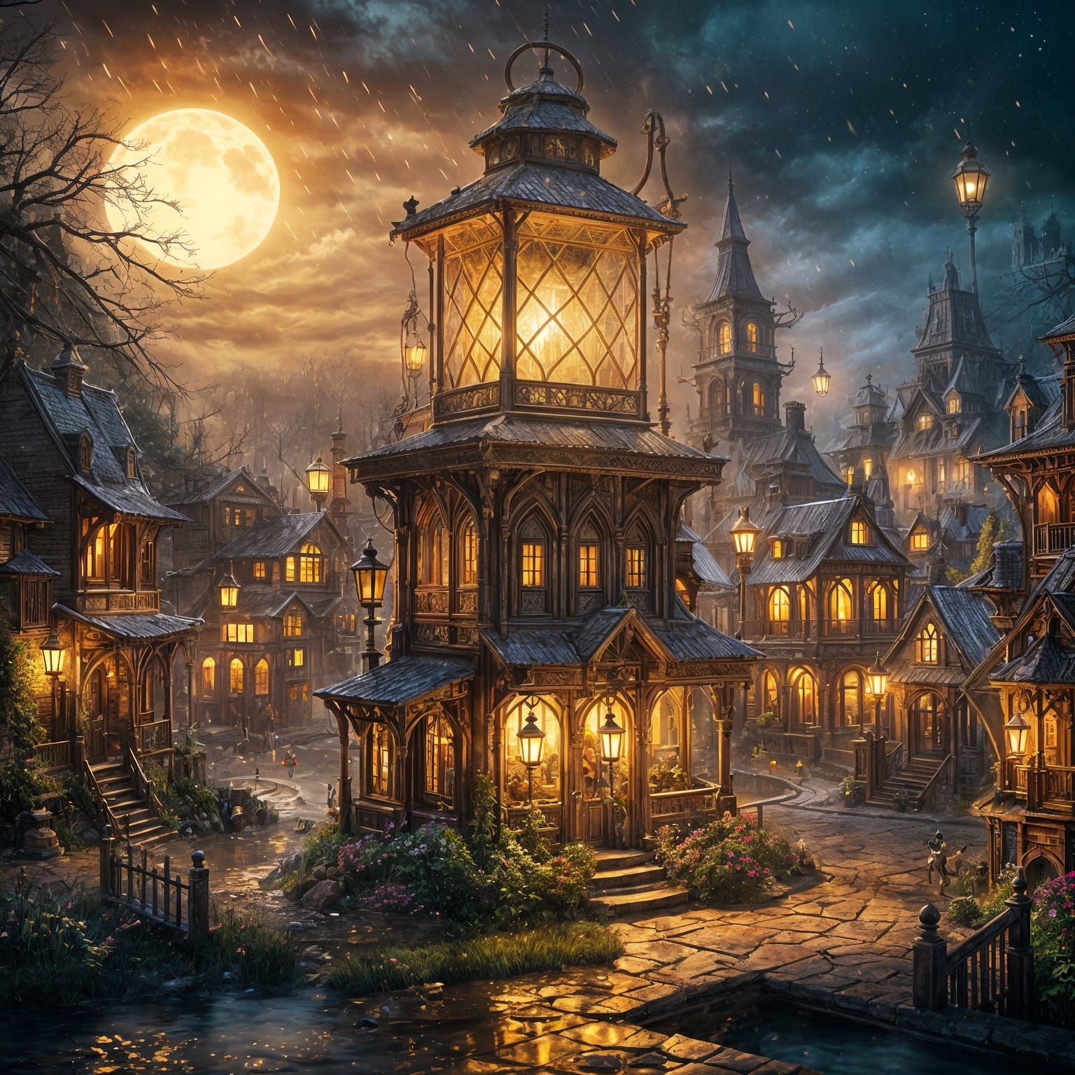 Miniature World in Antique Lantern