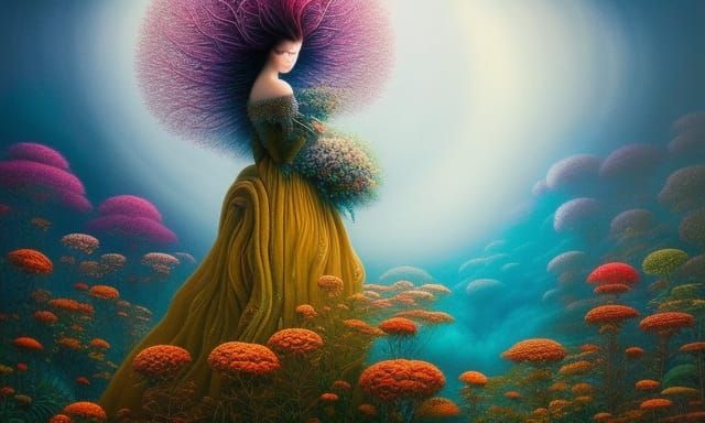 Surreal Mycelium Network with Forest Exposure