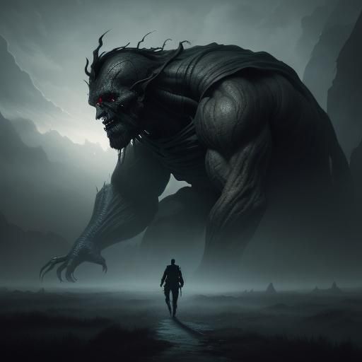 Haunting Shadow Creature in Surreal Gothic Style