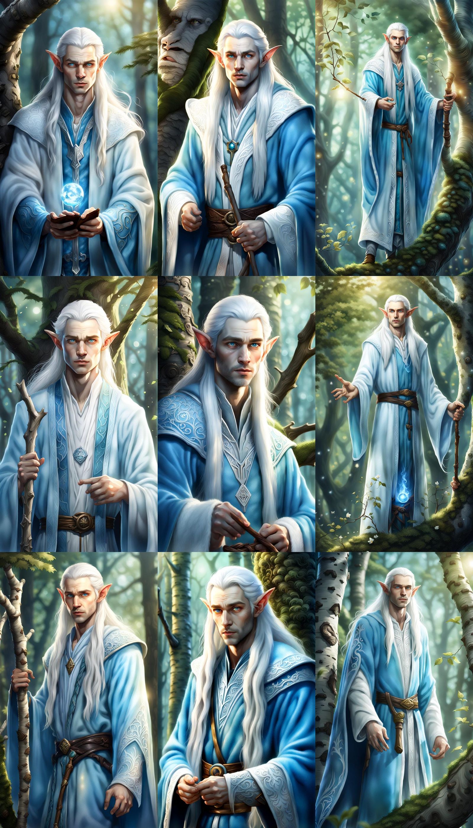 Young Elf Sorcerer in Cel-Shaded Digital Illustration