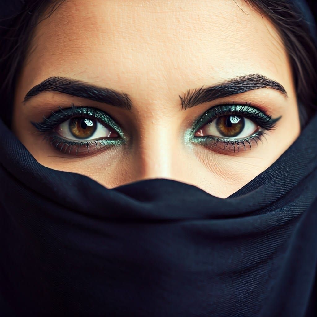 Arab Woman's Intimate Portrait in Warm, Nostalgic Hues