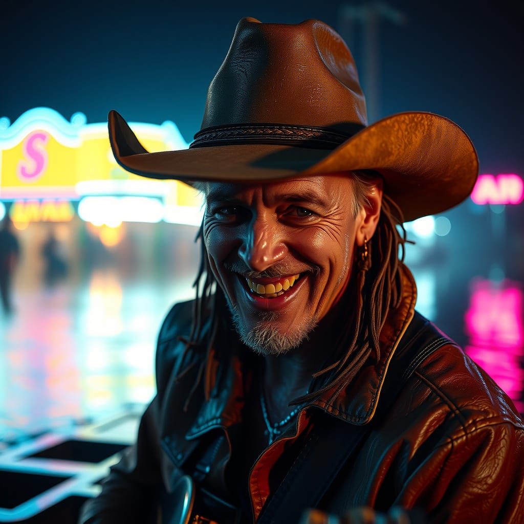 Stevie Ray Vaughn Smiles Amidst Texas Floodwaters