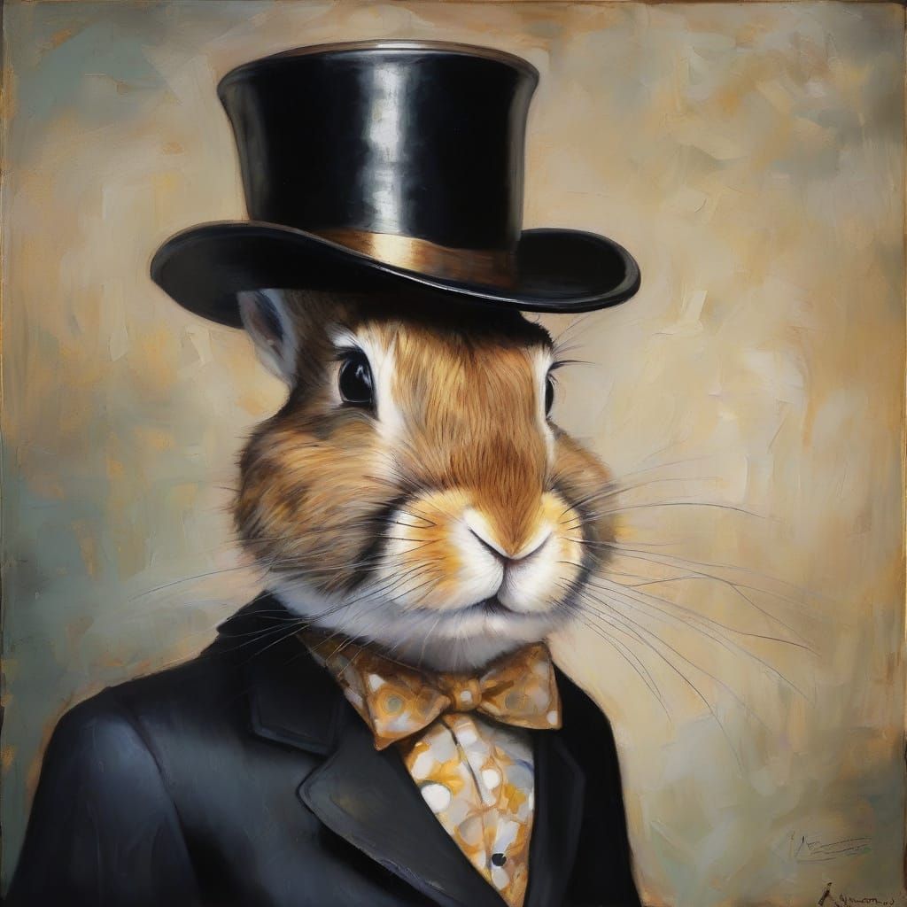 Whimsical Rabbit Number 8 in Dreamlike Style