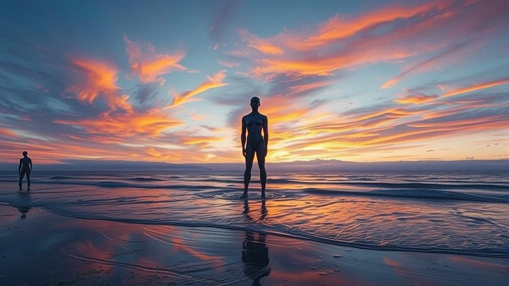 Iron Men on Crosby Beach: Fantasy Concept Art