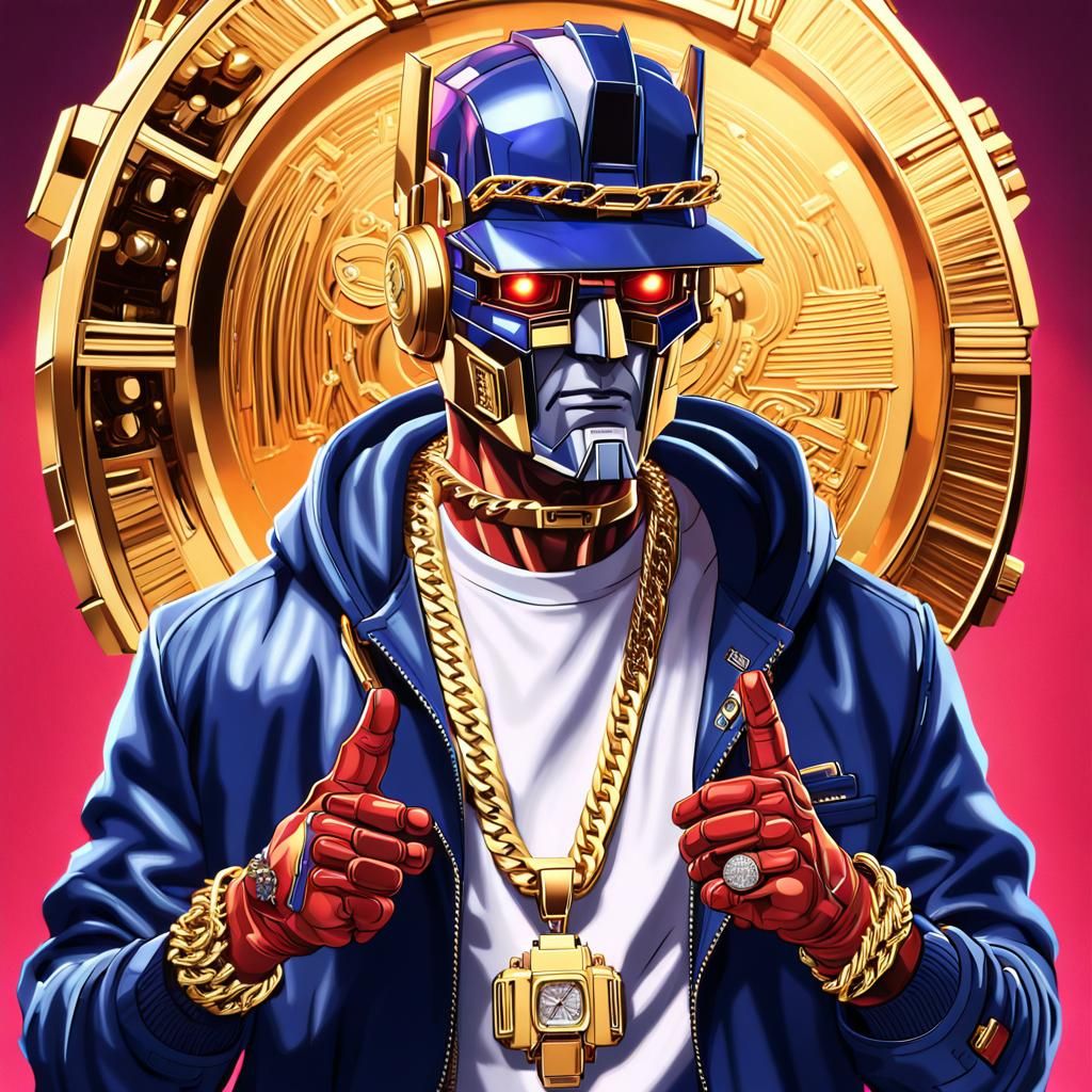 Optimus Prime as Gangster Rapper in Hyperreal Detail
