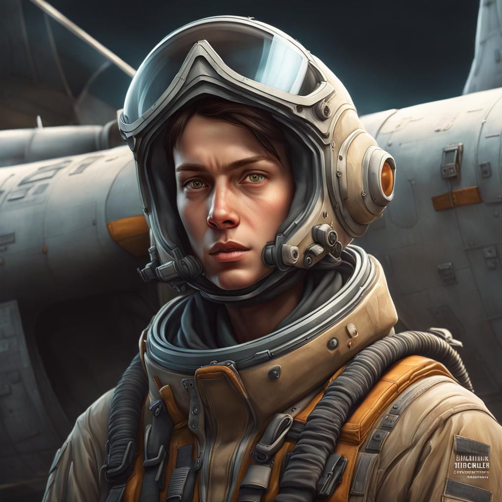 Future Pilot Portrait in Cyberpunk Style